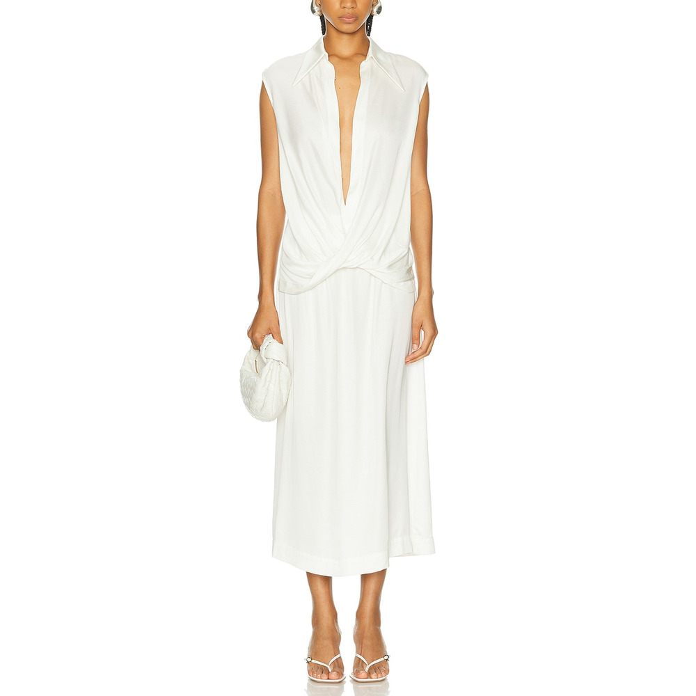 Beaufille Draped White Lewis Dress Size S